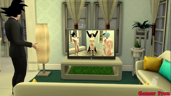 Dragon Ball Porn Goku guarda il video della sua amata moglie Milk mentre viene scopata come una puttana dai suoi figli che le danno duro nel culo Netorare Hentai