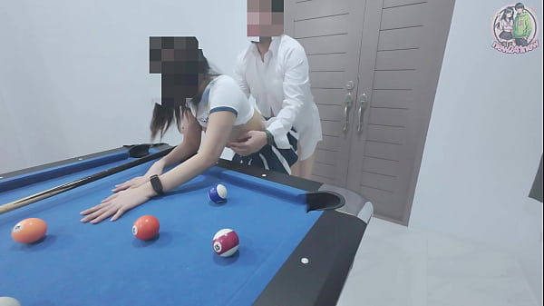 Thai Girl Climbed the Pool Table... and Got F*cked Hard! Thai sound