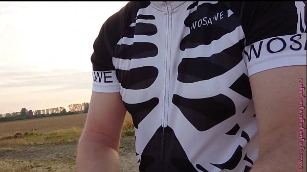 Nylon boy is naked on the bike